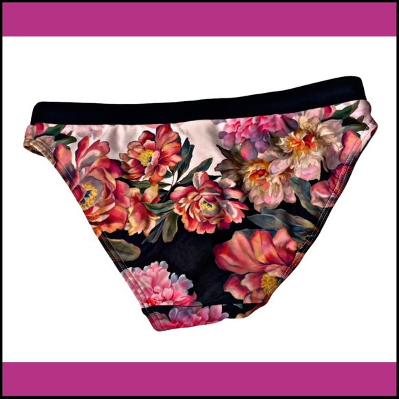 TED BAKER ADRIF BLACK PINK FLORAL BIKINI BOTTOMS - Picture 4 of 8